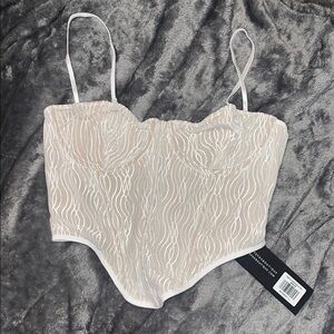 White Bustier Top with Adjustable Straps